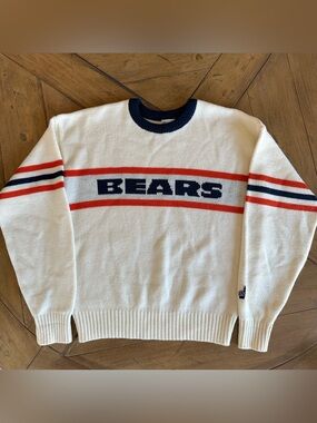 VTG 1980s Chicago Bears Cliff Engle Wool Blend Crewneck Sweater Adult Large Wool